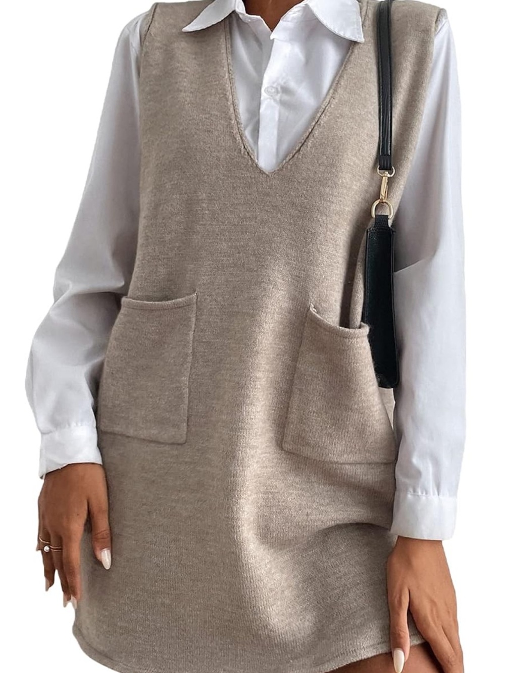 Women’s V neck sweater dress